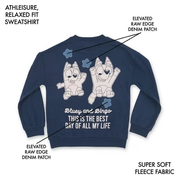 Bluey Kids' Character Boys Crewneck Sweatshirt - Picture 5 of 6
